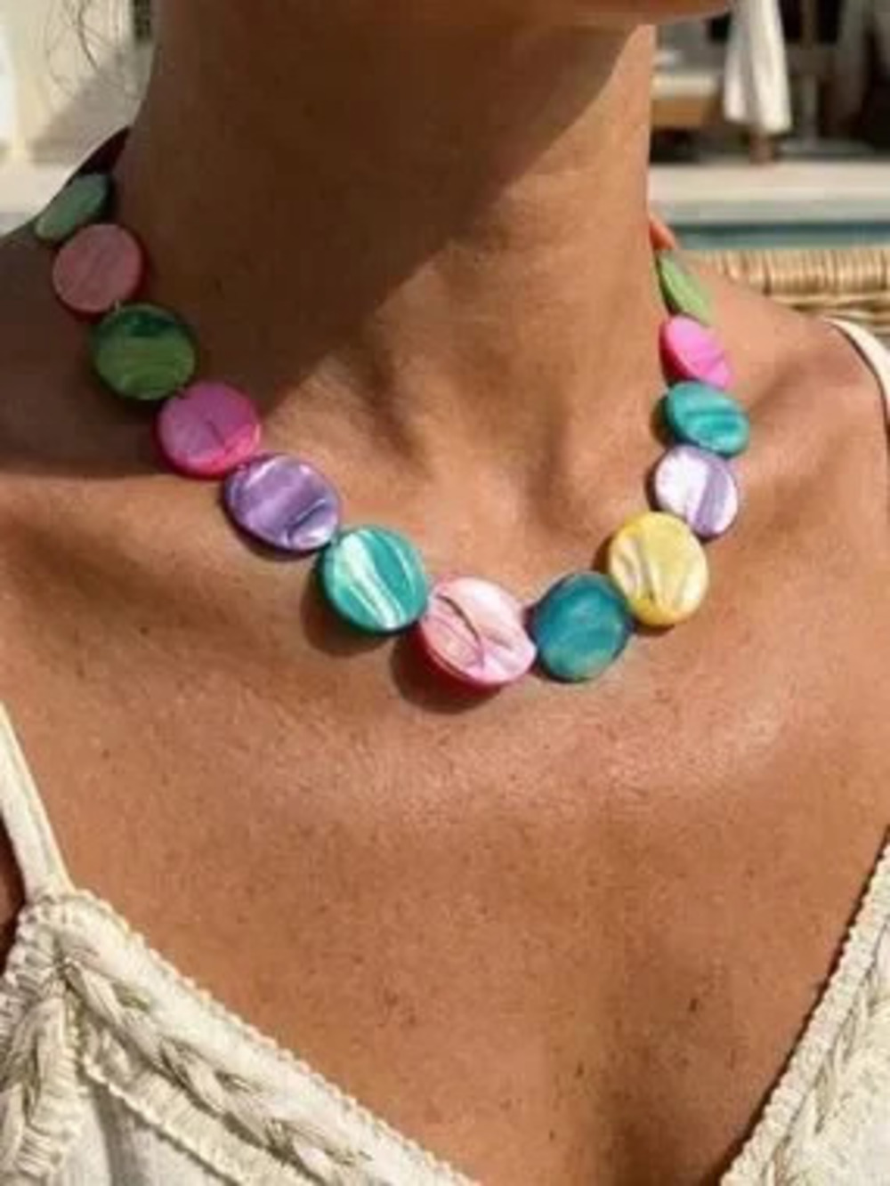 Shell?Disc Necklace N2262